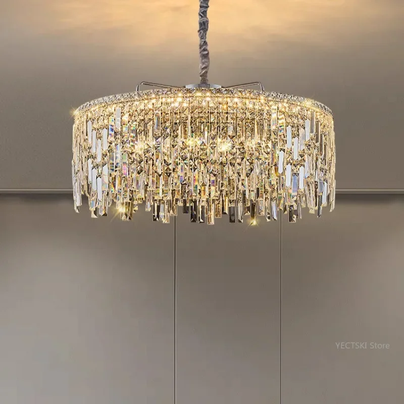 

GHJUYIOL Light luxury pendant lamp, luxurious living room lamp, modern simple and atmospheric crystal bedroom lamp