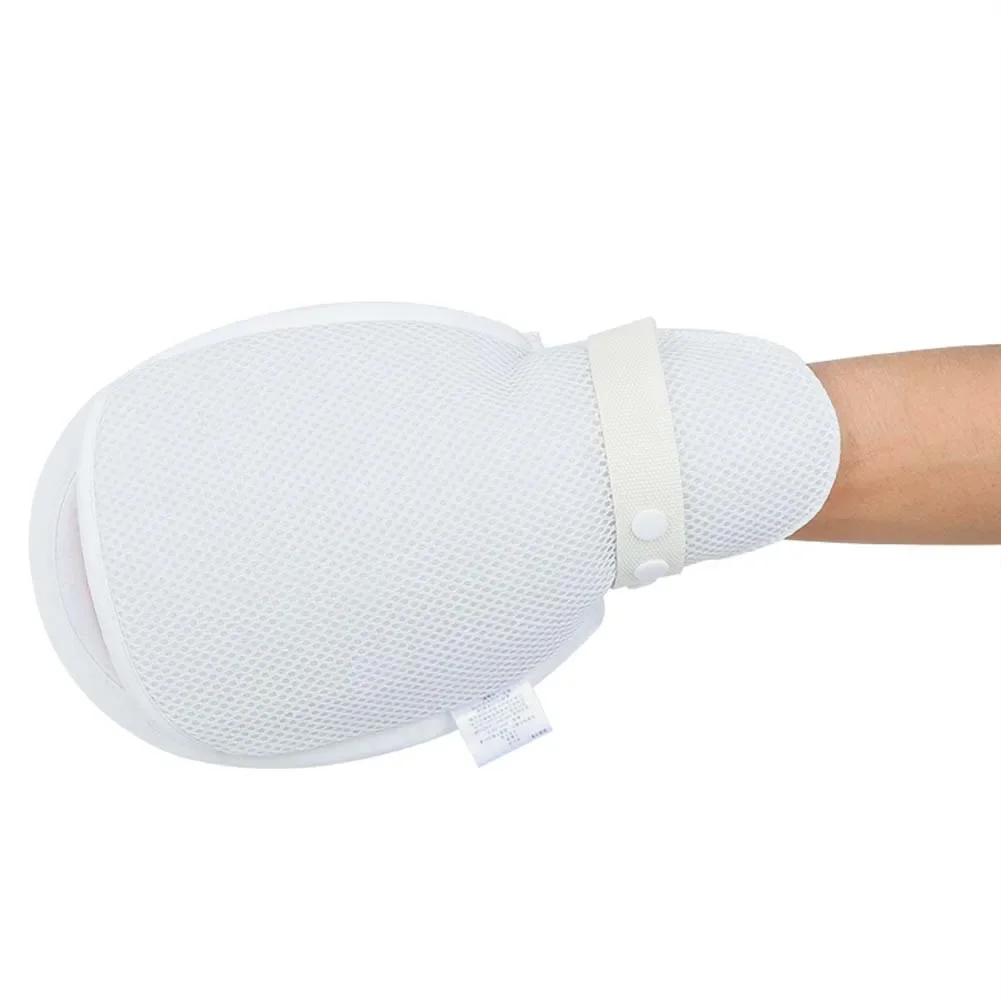 Guantes de Control de cinturón de sujeción fijo antiarañazos para personas mayores, guantes de lactancia para pacientes tumbado por la cama, guantes