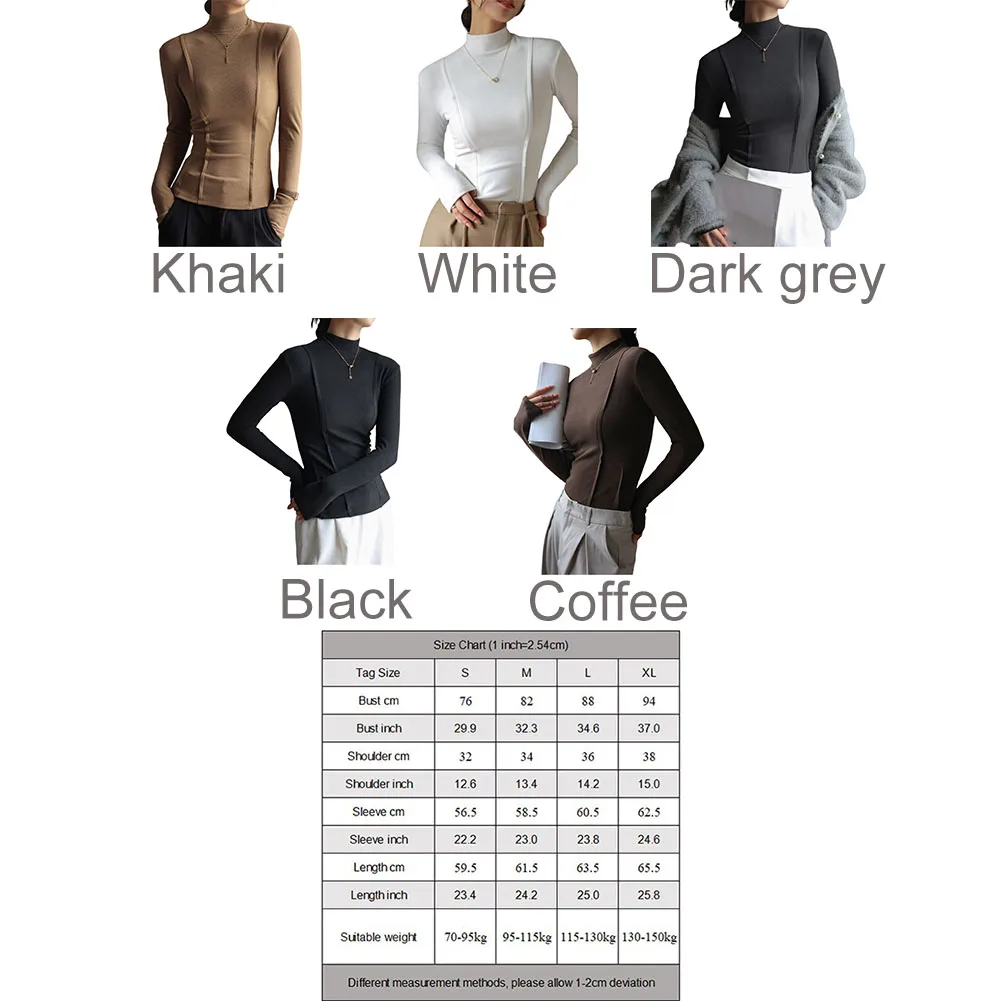 Perfect For Autumn Outings Autumn Winter Wear Casual Bottoming Shirt Regular Length Design Solid Color Pattern