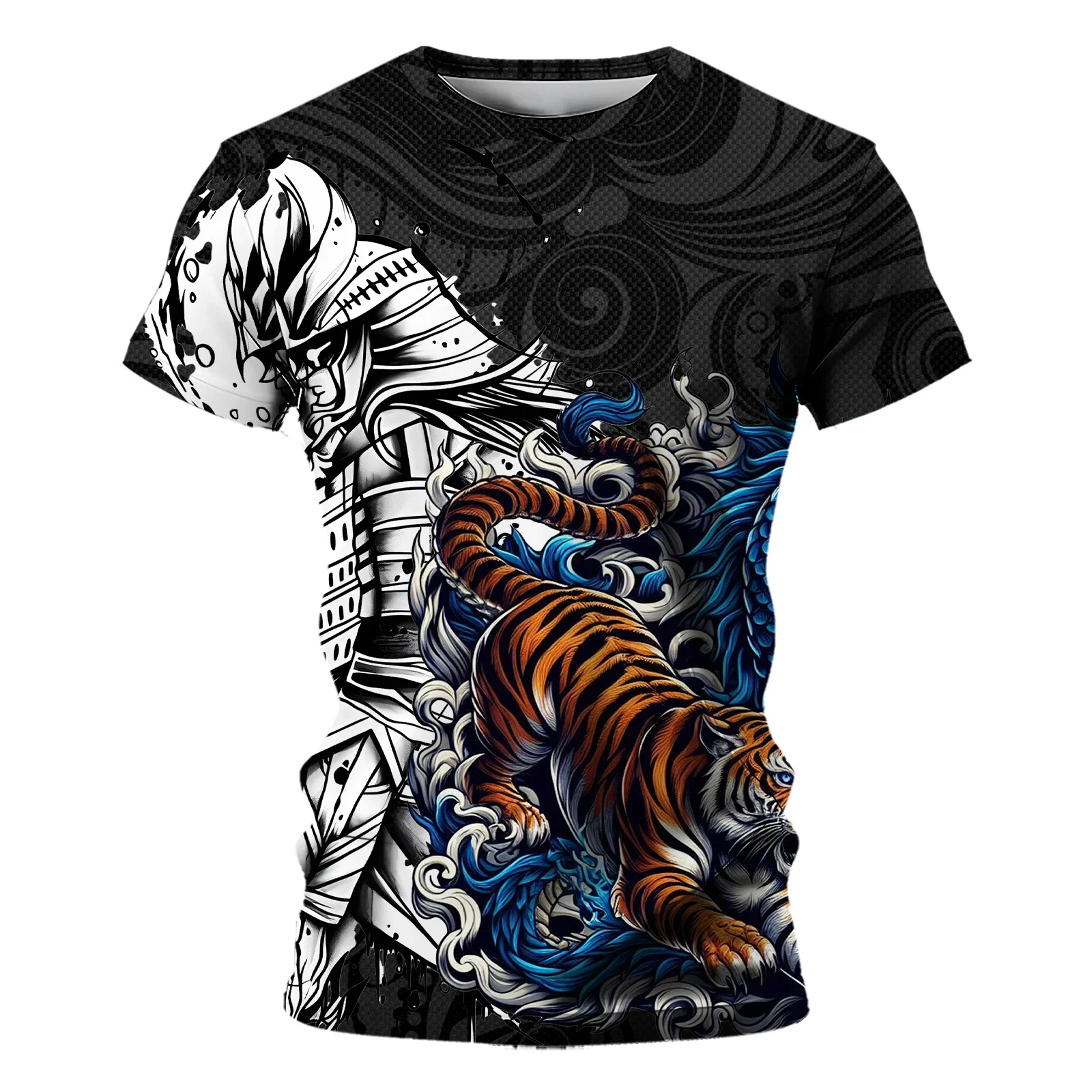 

Summer New Selling Short-sleeved 3D Printed Men's T-shirt Terror Street Comfortable Breathable Fashion Quick-drying Top