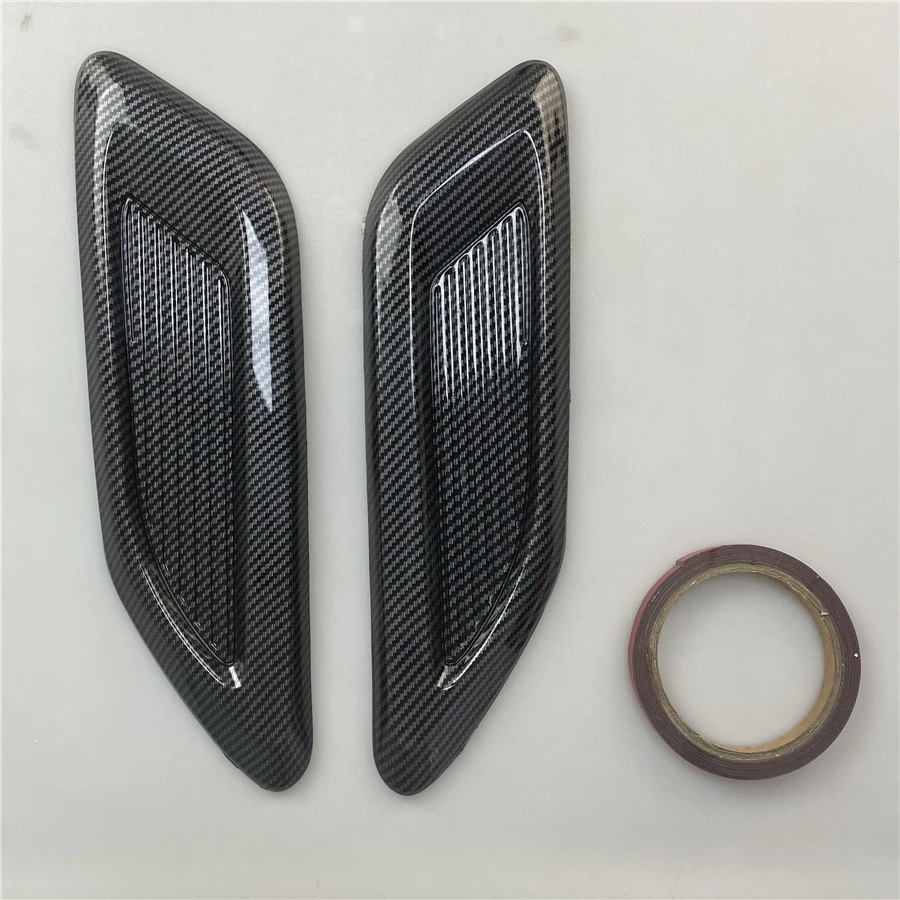 

Glossy Carbon Fiber Color ABS Car Air Flow Intake Hood Scoop Vent Bonnet Decorative Cover Universal Car Styling