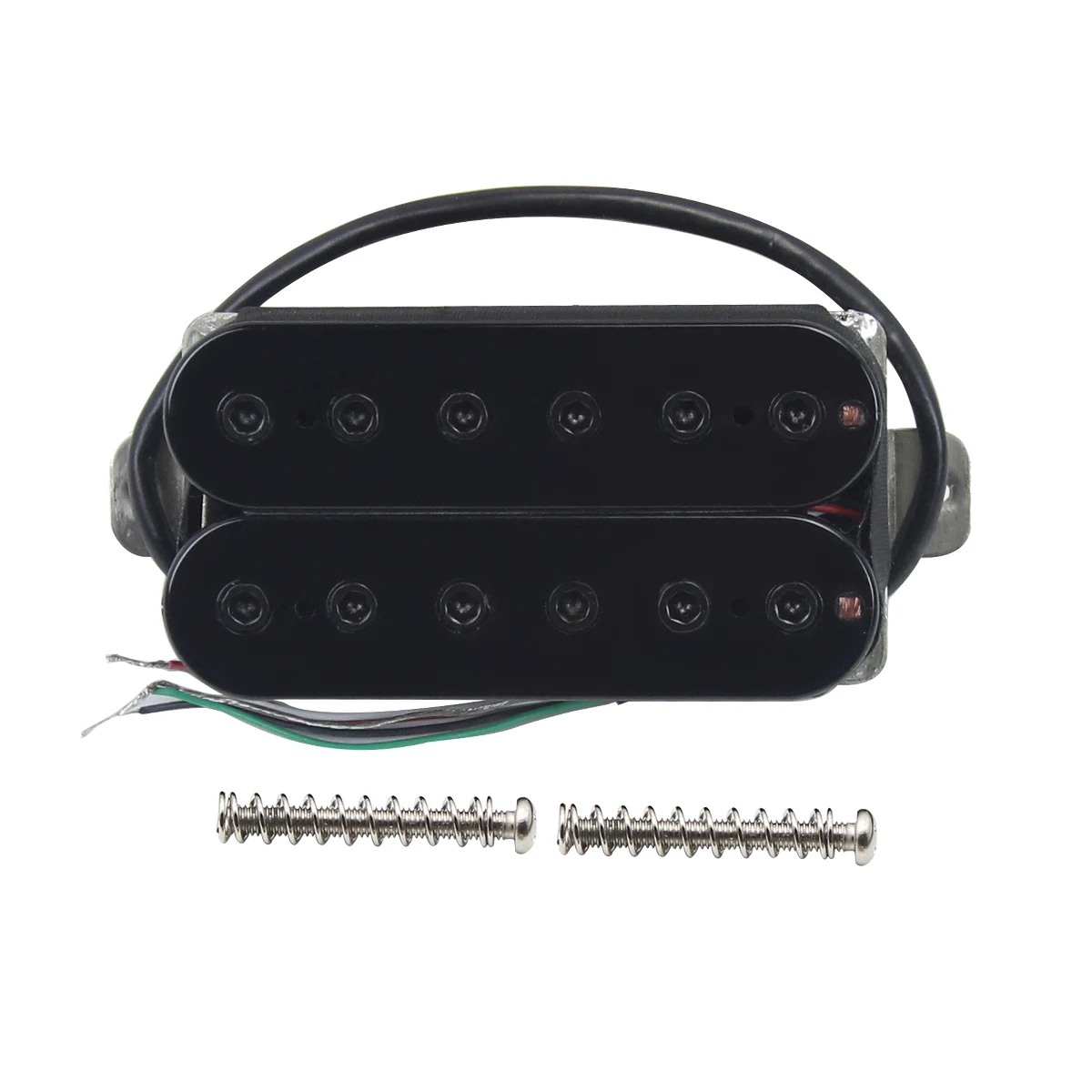 FLEOR 3PCS Alnico 5 Staggered Single Coil Pickups & Humbucker Pickup Black 52/52/52mm for HSS Electric Guitar Parts