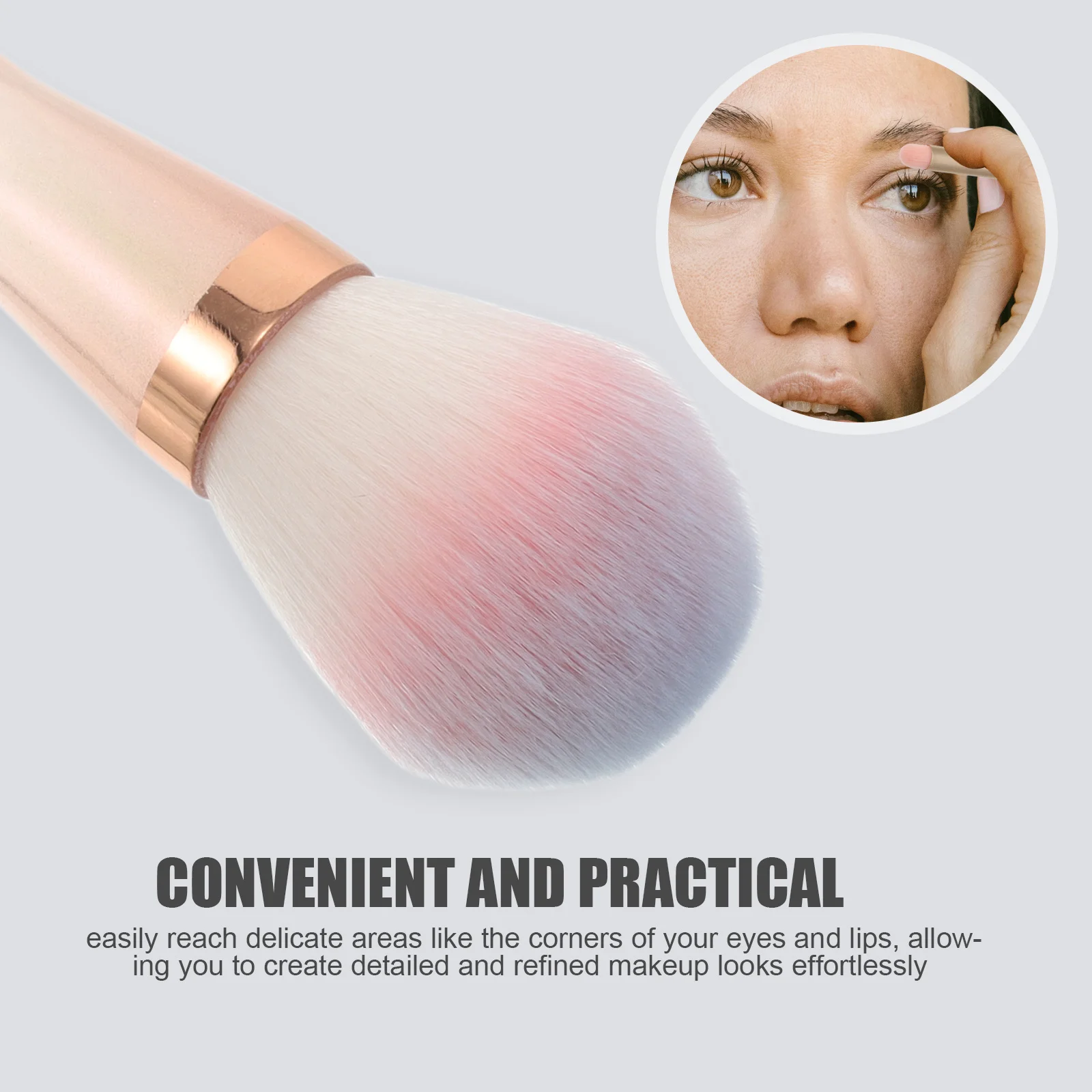 3 pçs pincel de pó de maquiagem vibrante cor gradiente cerdas macias para pó solto blush contorno dupla terminou ferramenta facial viagem