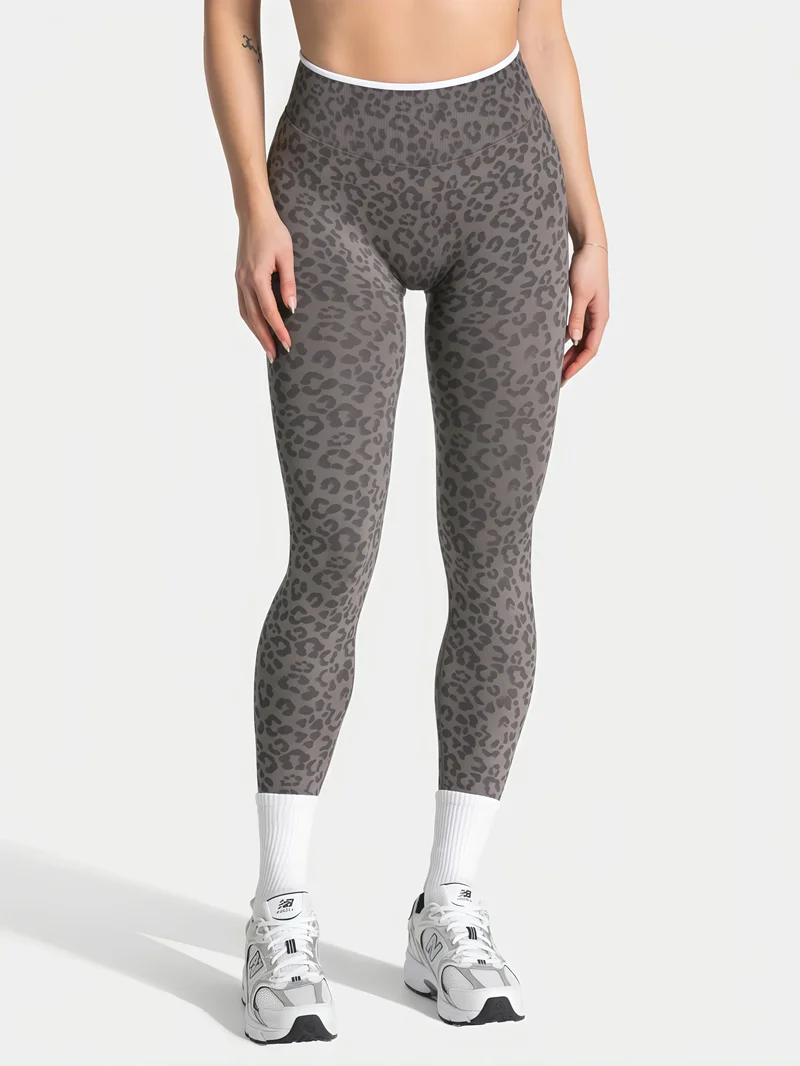 HISTELLO Workout Leggings Women Leopard Print Seamless High Waist Scrunch Butt Lift Tummy Control Stretch Running Fitness Pants