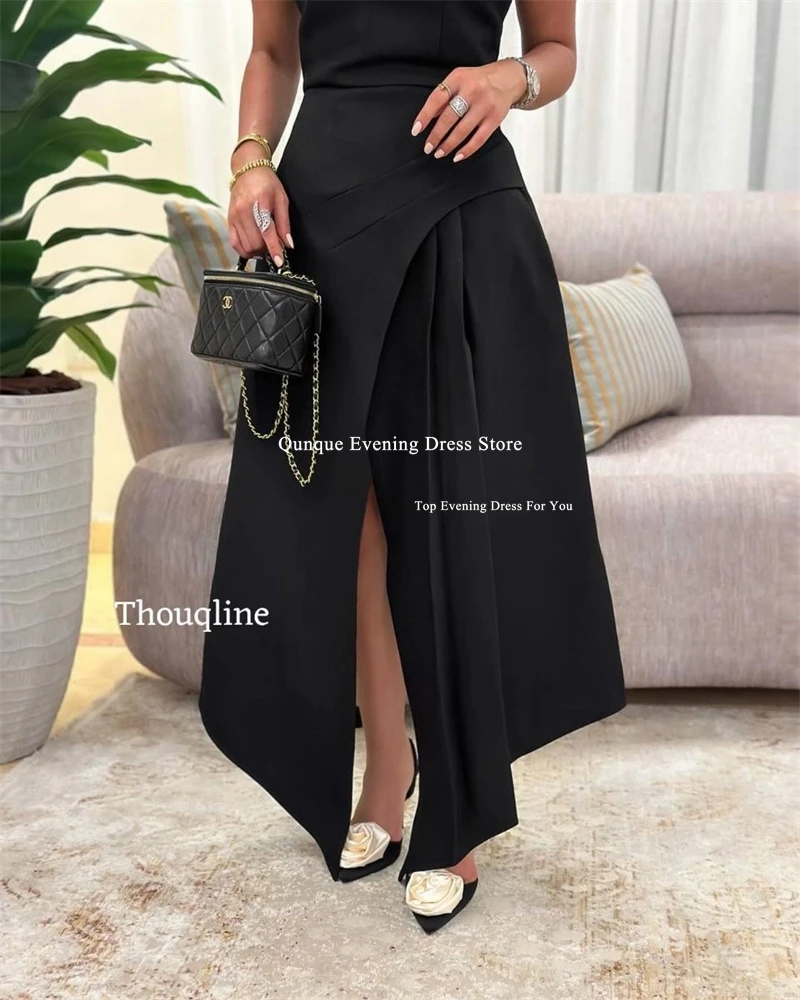 Qunque Saudi Arabia Women Evening Dress A-line Customized Prom Gown Slit Formal Cocktail Party Fashion Jacket Celebrity Dress