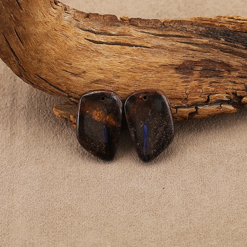 

Natural Boulder Opal Shield Shape Earrings Beads for Jewelry Making, Handmade Natural stones beads 23*10*4mm