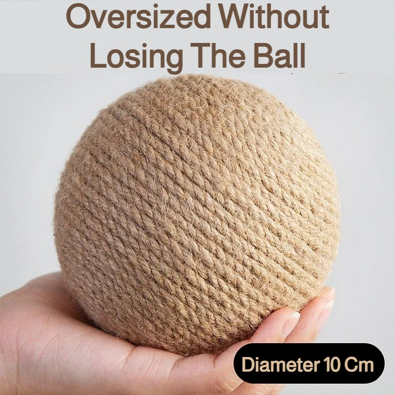 8/10CM Interactive Sisal Cat Scratching Ball Toy For Kitten Teeth Cleaning Anti Bite Cat Ball Sounding Toy Pet Supplies