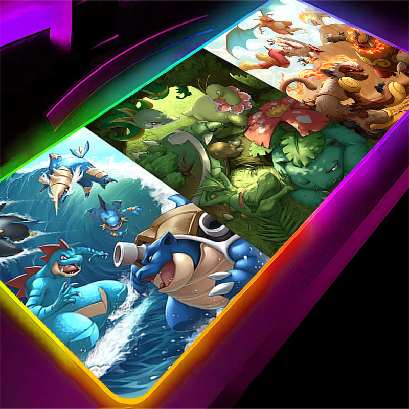 

E-sports RGB Mouse Pad HD Print pc Computer Speed type carpet mat e-sports players Laptop Keyboard Pokemon LED Mousepad Desk Mat