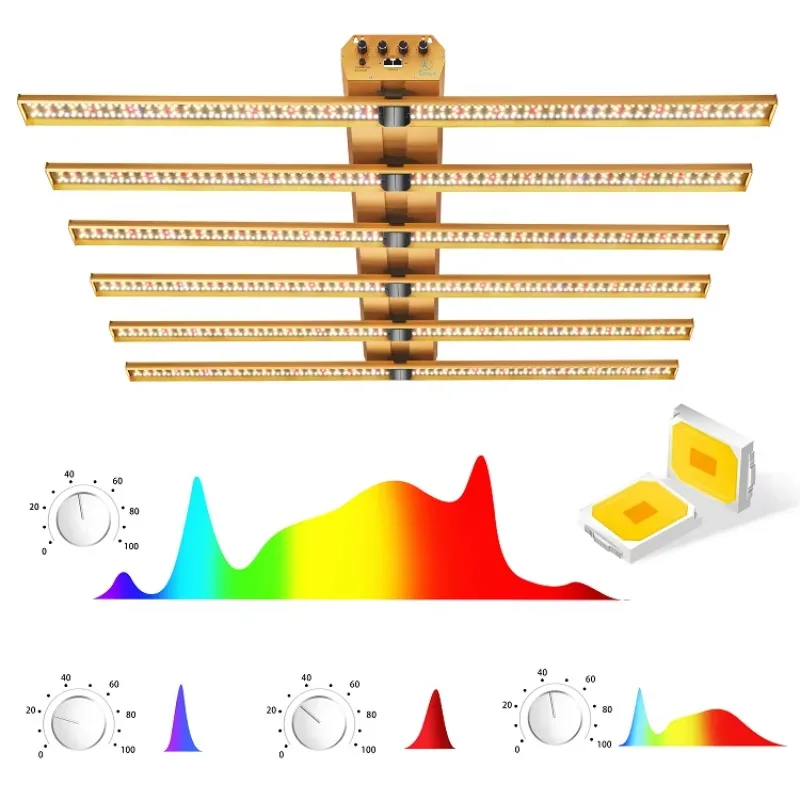

4-Channel Adjustable 720w Grow Light with UV IR LED Bar Top New Design for Greenhouse Timer Bar Lamp