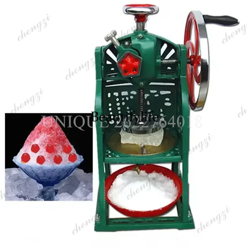 High Quality Manual Snow Shaver Machine Hand Crack Ice Crusher Maker Heavy Duty Iron Shaved Ice Maker Snow Ice Shaving Maker