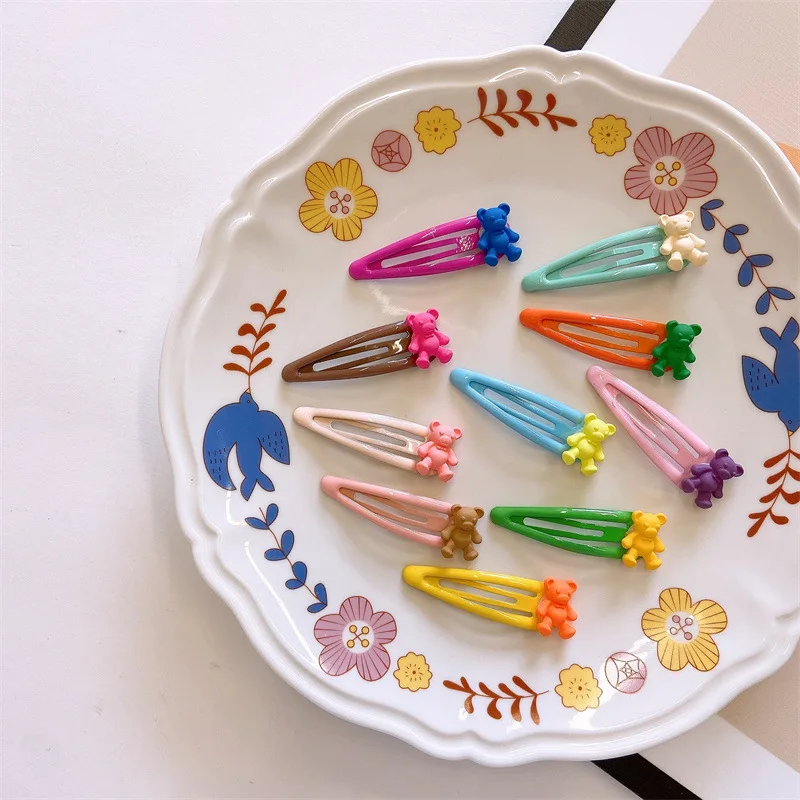 haarschmuck mädchen 10 teile/satz niedliche kleine Haars pangen für Kinder Mädchen Mini Bär Haarnadeln Blume Haarnadeln und Clips Baby BB Clip haarklammer Zubehör haarspangen mädchen – Detail 5
