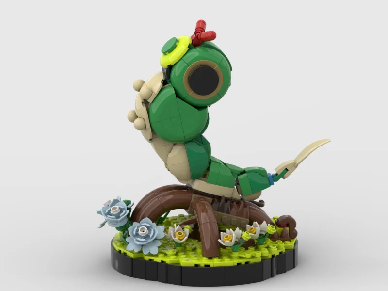 477pcs Popular Anime Poke Caterpie Model Building Blocks Diy Cute Animals Creative Assembly Toys Gifts