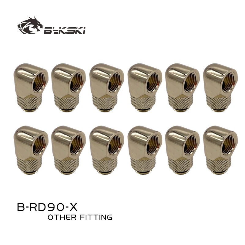 

Bykski B-RD90-X,12/16pcs Silver Black 90 Degree Rotary Fitting G1/4'' Thread Adapter Rotating Connector Water Cooler Adaptors