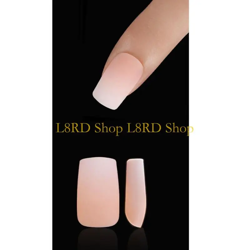 L8RD Stylish Color Fake Nails Short Coffin Reusable False Nails for Women