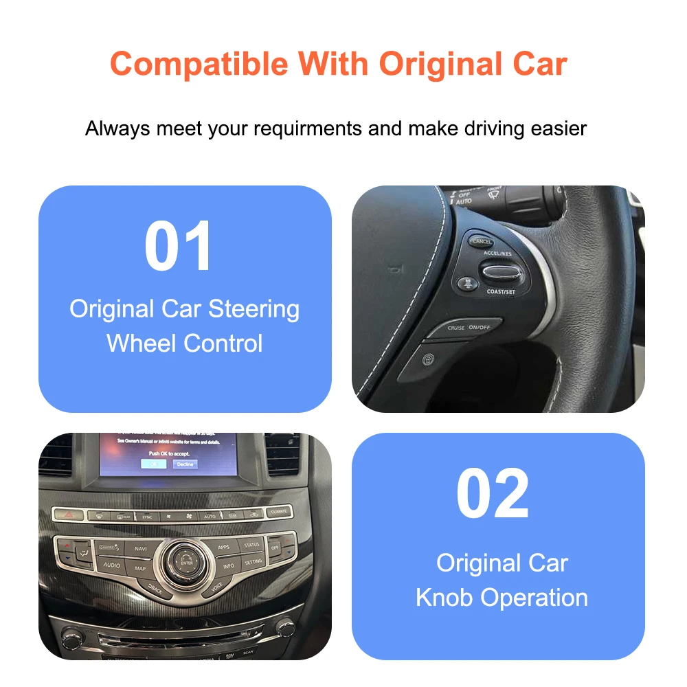Bonroad Wireless CarPlay-Modul für Infiniti QX60 2019 Nissan Patrol 2018-2019 Android Auto Decoder Box Mirror Link Airplay – Detail 8