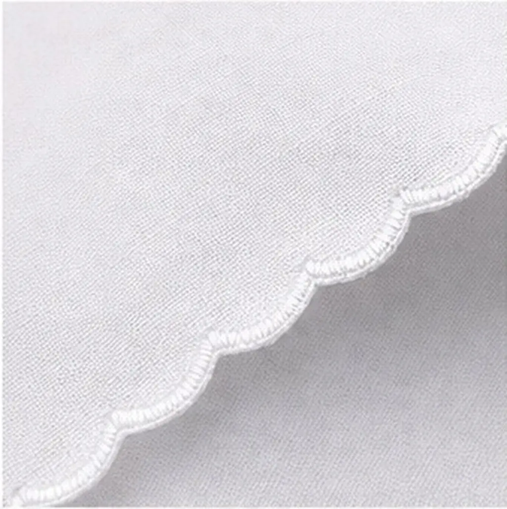4Sheets Square Cotton Handkerchief Lightweight Compact Absorbent Soft for DIY Embroidery Tie-Dye Hand Drawing Painting Craft