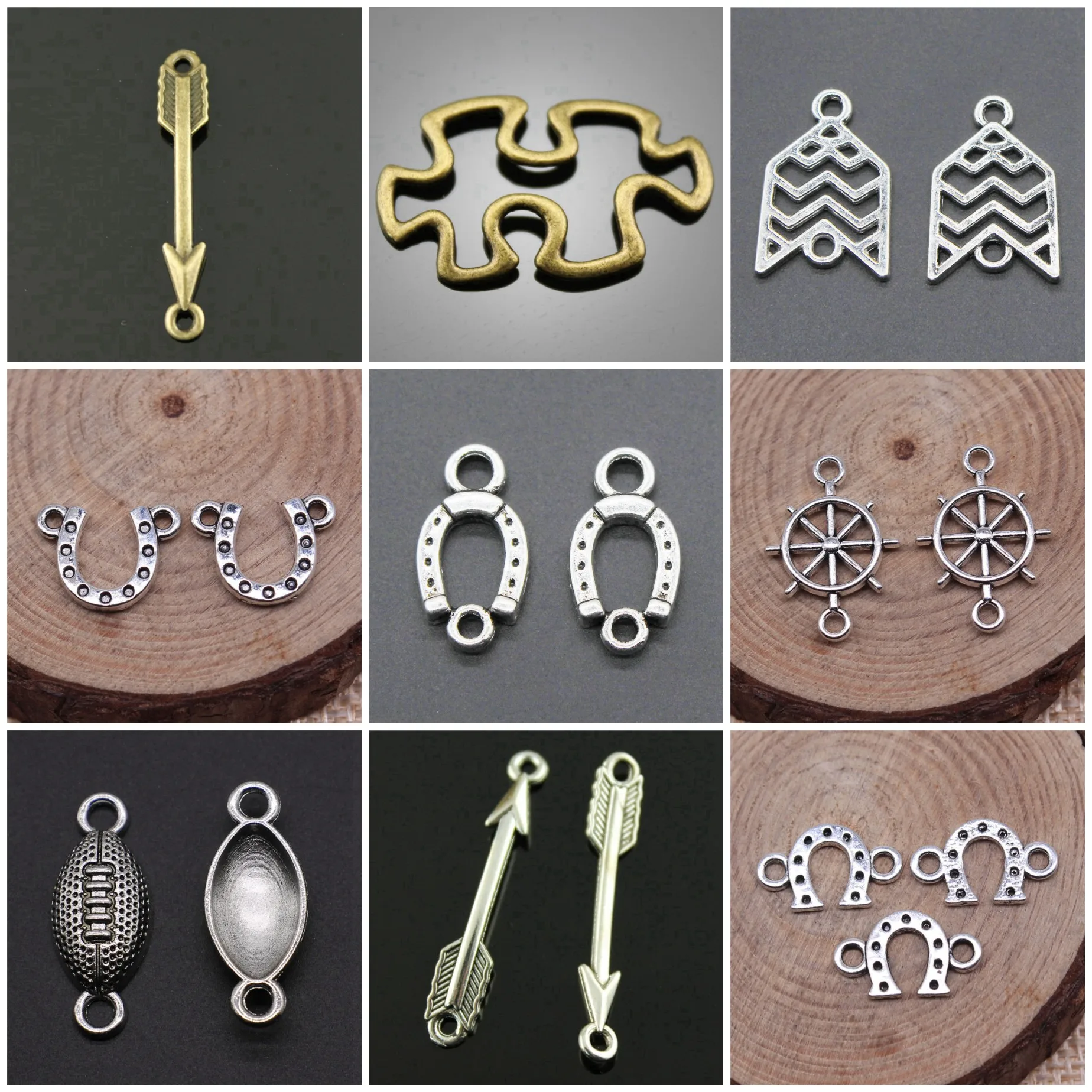 Zinc Alloy Sports Music Theme Mixed Link Connectors For Bracelet Necklace Earring DIY Jewelry Making Craft