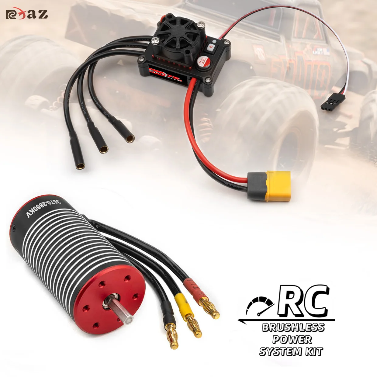 

RCXAZ RC 3670 Waterproof Brushless Motor 75A ESC kit for RC 1/8 1/10 Axial Traxxas TRX4 RC Racing Offroad Crawler Tamiya