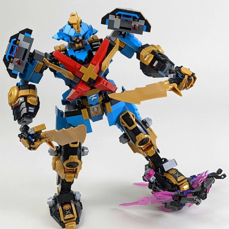 

1003 шт. анимационный фильм Nya's Samurai X Mech, строительные блоки с фигуркой солдата Катана, сборочные кирпичи, игрушка в подарок для мальчика