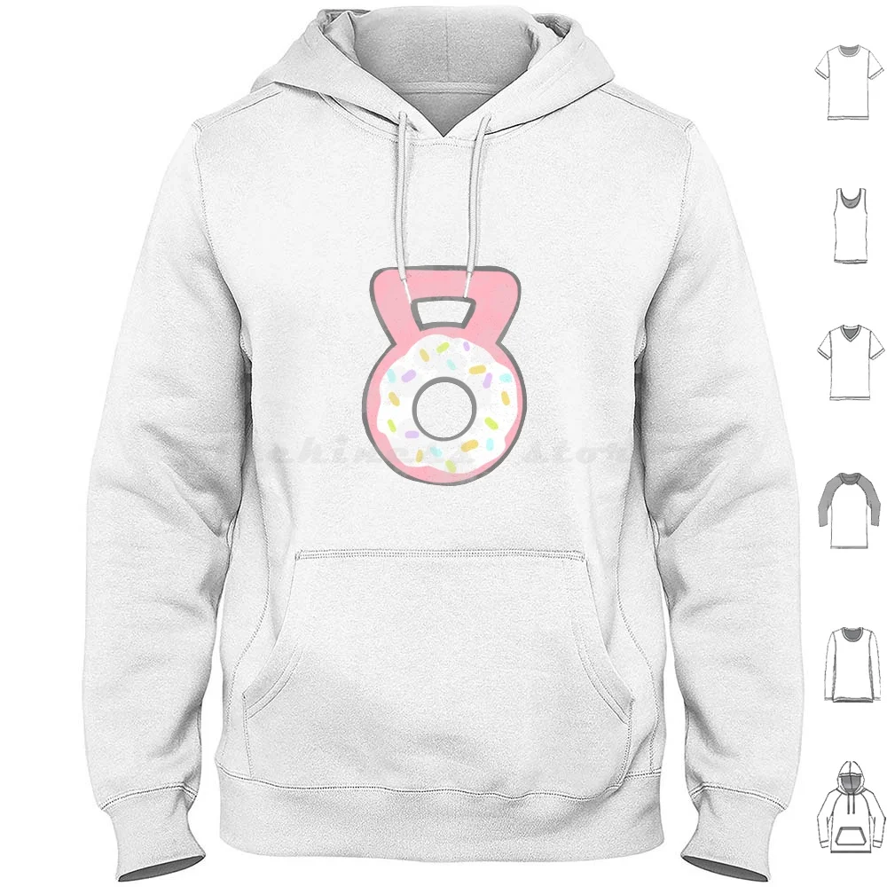 Kettlebell donut engraçado ginásio hoodie algodão manga longa engraçado ginásio kettlebell donut treino tanque das mulheres treino levantamento