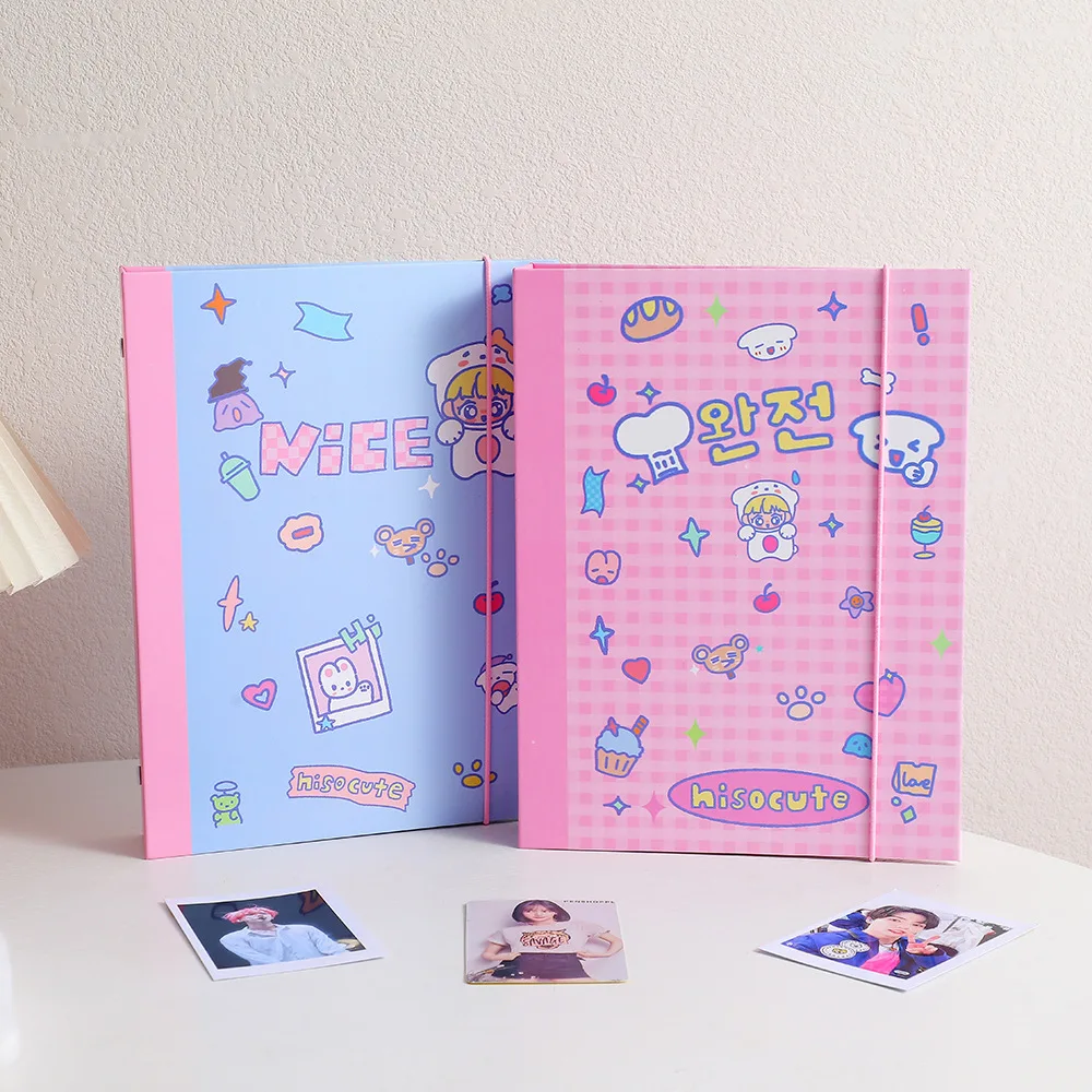 SKYSONIC Kawaii A5 Binder Collect Book Ring Hard Cover Bujo Journal Refills Bandage Polco Postcards Sticker Organizer