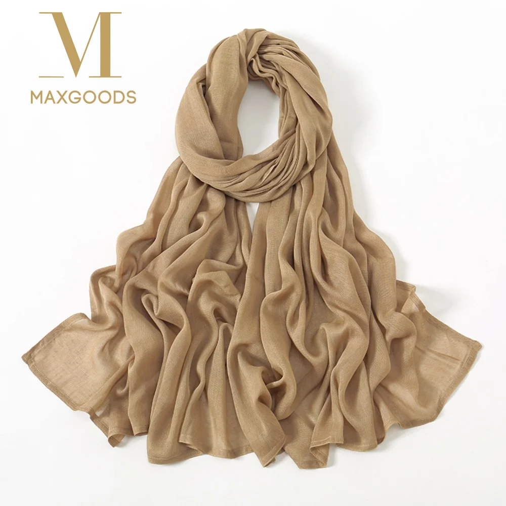 

1 шт. Новые хиджабы из вискозы и модала 190x85 см, однотонные платки из искусственного хлопка, тонкие, мягкие, исламские тюрбаны, повязки на голову, шали