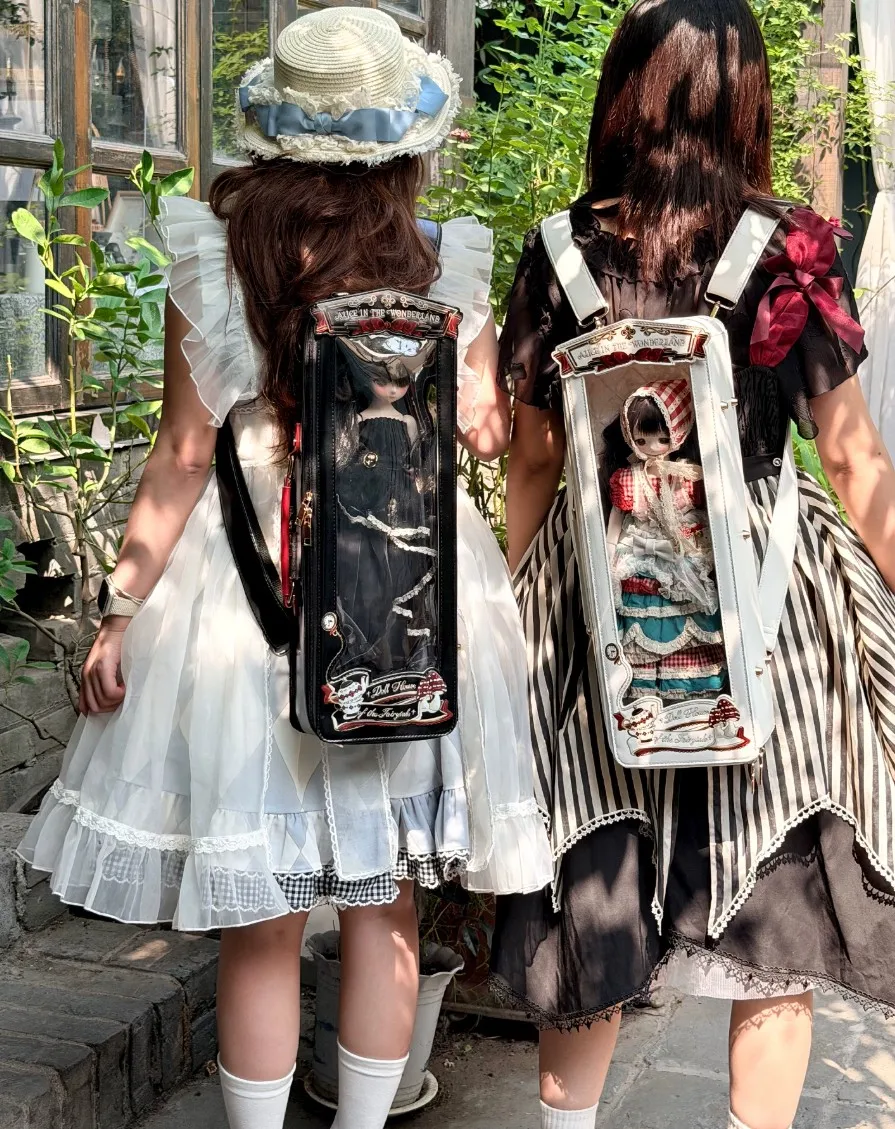 Original Phone Booth Shape 4-point BJD Doll Bag Outdoor Backpack Unisex Large Capacity Doll Tea Party Crossbody Bag Pain Bag