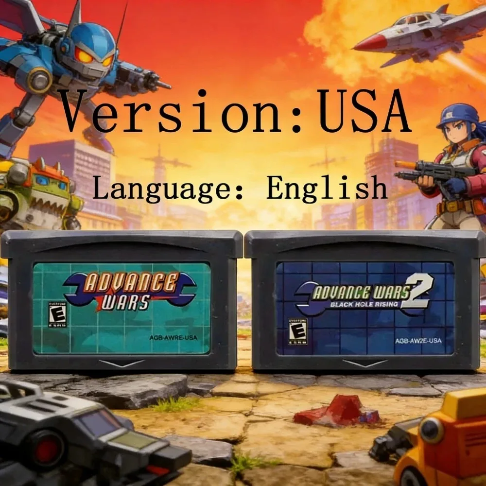 

new model USA/EUR Advance Wars GBA Card 32 Bit Video Game Cartridge Console Card for GBA English Version Advance Wars 2