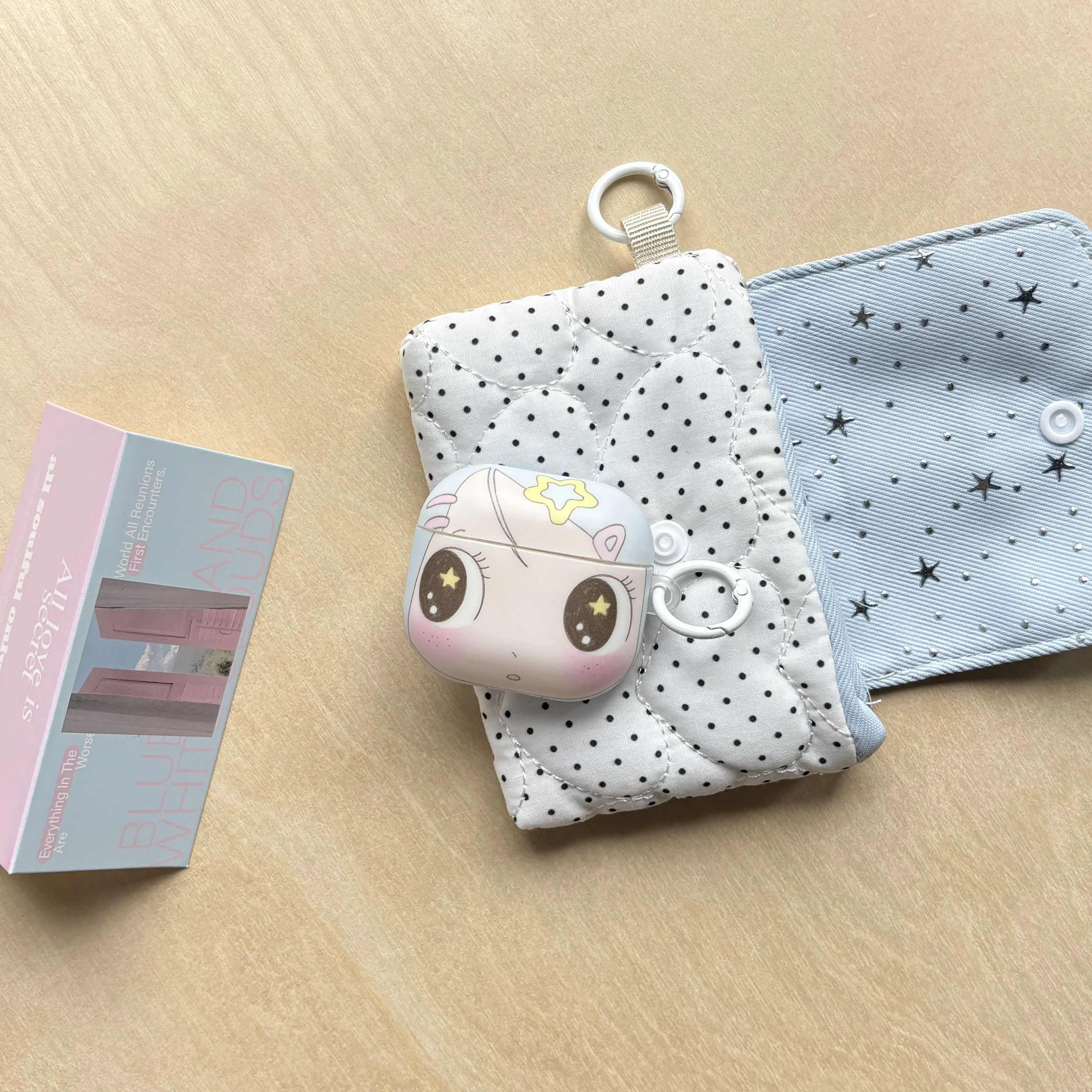 Cute Cartoon Blue Hair Big Eyes Pretty Girl Pattern Matte Protective Earphone Cover Case For AirPods Pro3 Pro2 1 2 3 4 5 Pro