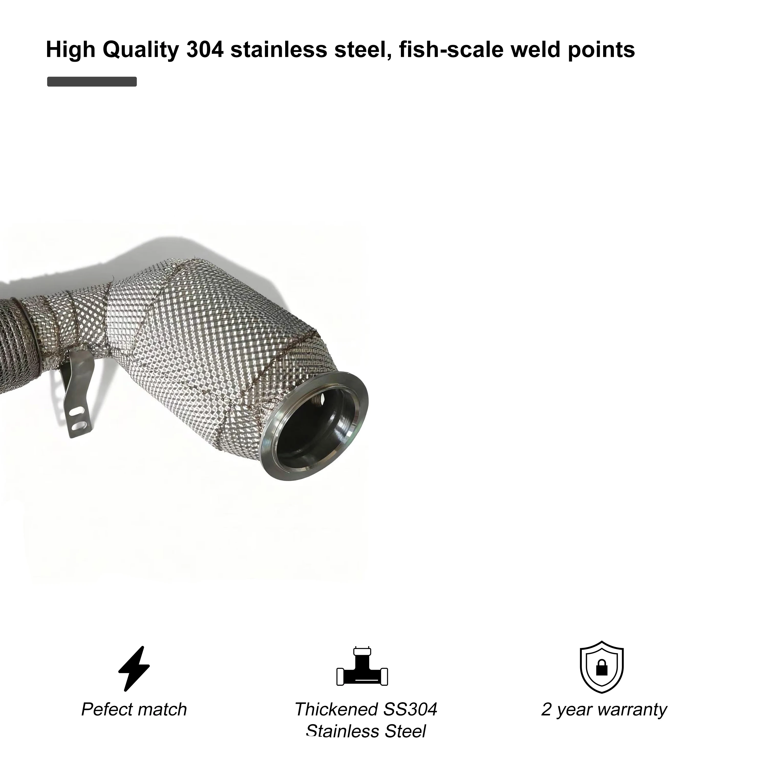PRO Stainless Steel Exhaust Downpipe Suitable for BMW M550 M550i G30 N63 4.4T 2017-2020, Automotive Exhaust Modification