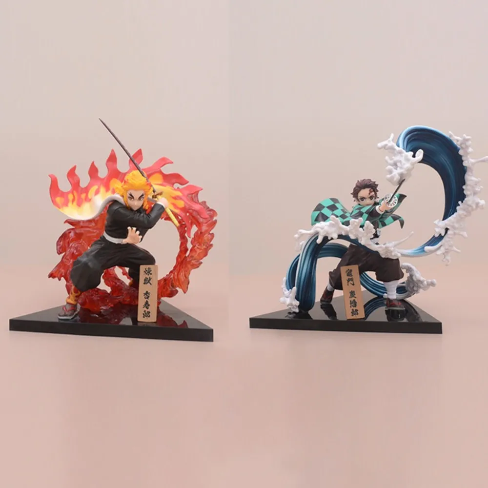 

18cm Demon Slayer Figures Kamado Tanjirou Rengoku Kyoujurou Fighting Stance Peripherals Action Figure Birthday Gift Toys Game