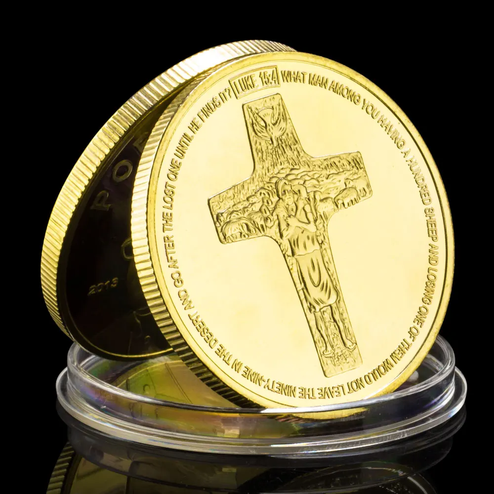 The 266th Pope of The Catholic Church Pope Francis Souvenir Coin Collectible Gold Plated Commemorative Coin