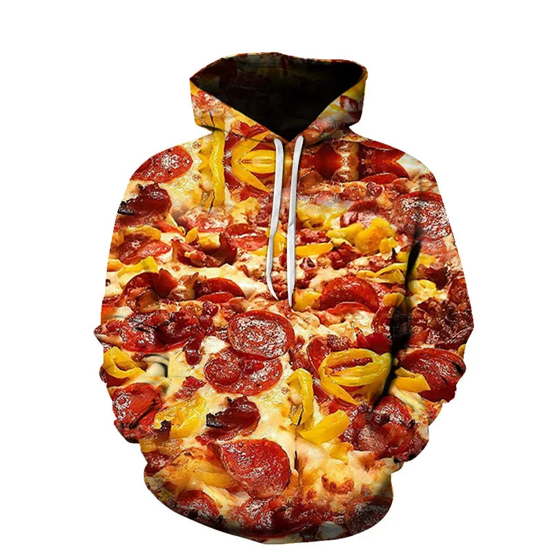 Funny Pizza Fruit Y2K Hoodie 3D Pineapple Graphic Hoodies Men Women Personality Fashion Pullovers Autumn City Commute Coat Tops