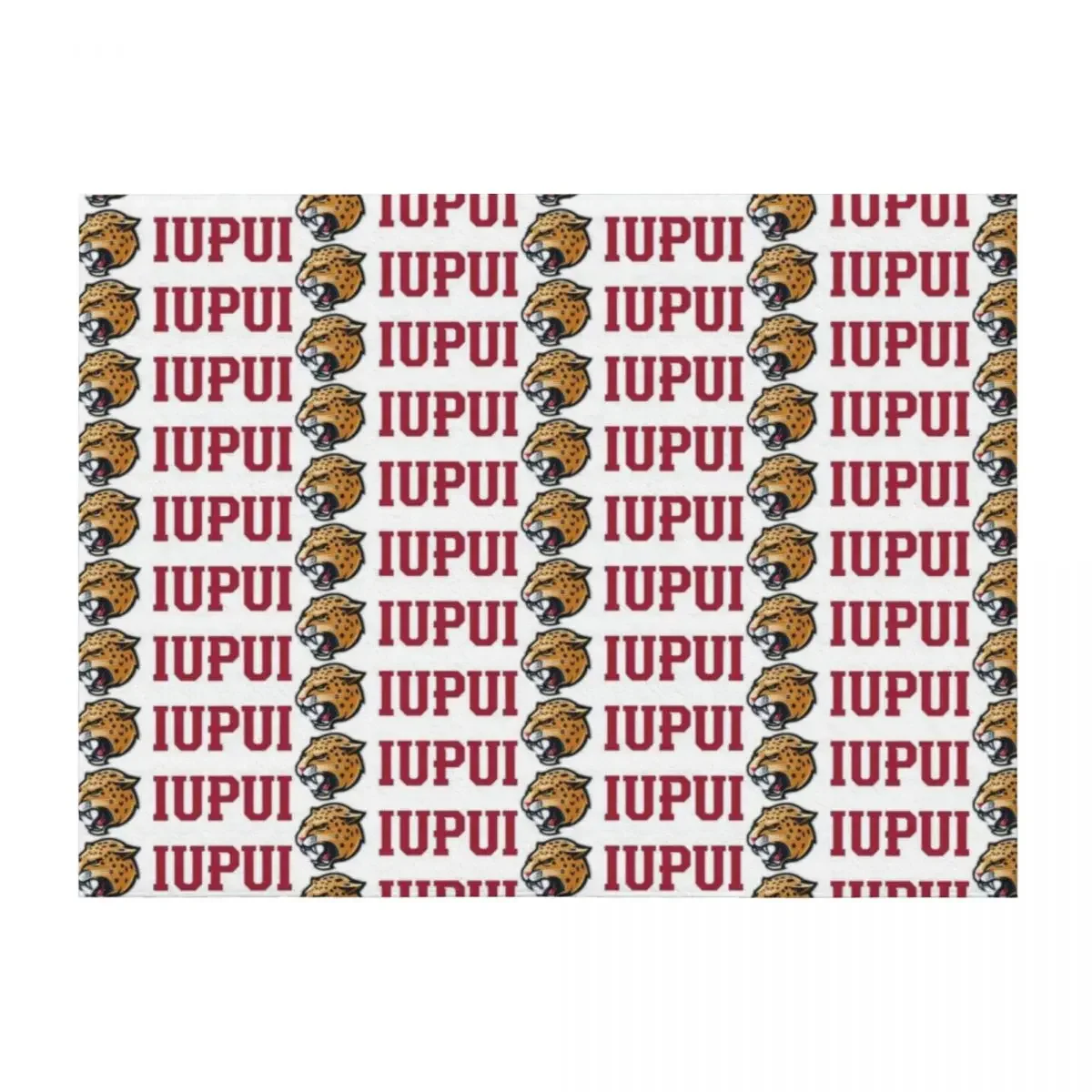 

IUPUI Throw Blanket Custom Plush Plaid on the sofa Decorative Sofa Blankets
