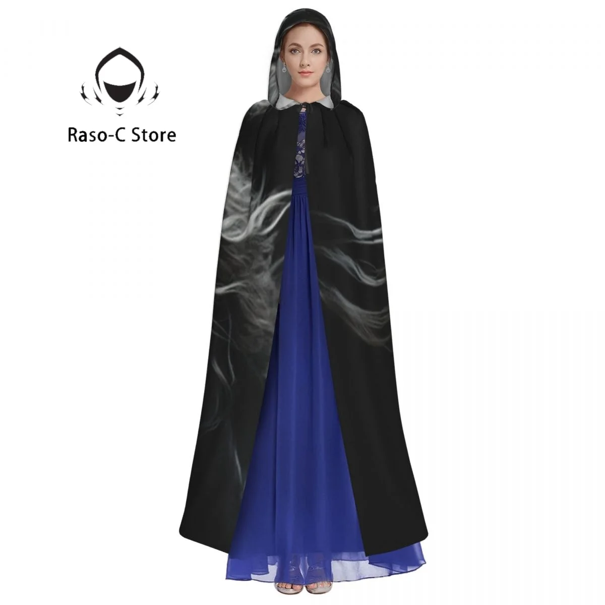 Hooded Cloak Unisex Cloak with Hood Horse Portrait Cloak Vampire Witch Cape Cosplay Costume