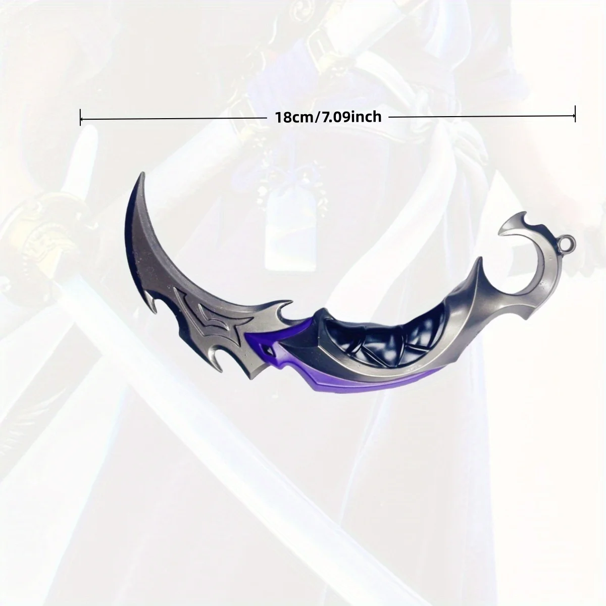 7인치 발로란트 리버 반달 메탈 카타나 검 닌자 나이프 일본식 검 오리지널 사무라이 검 코스프레 소품 장난감