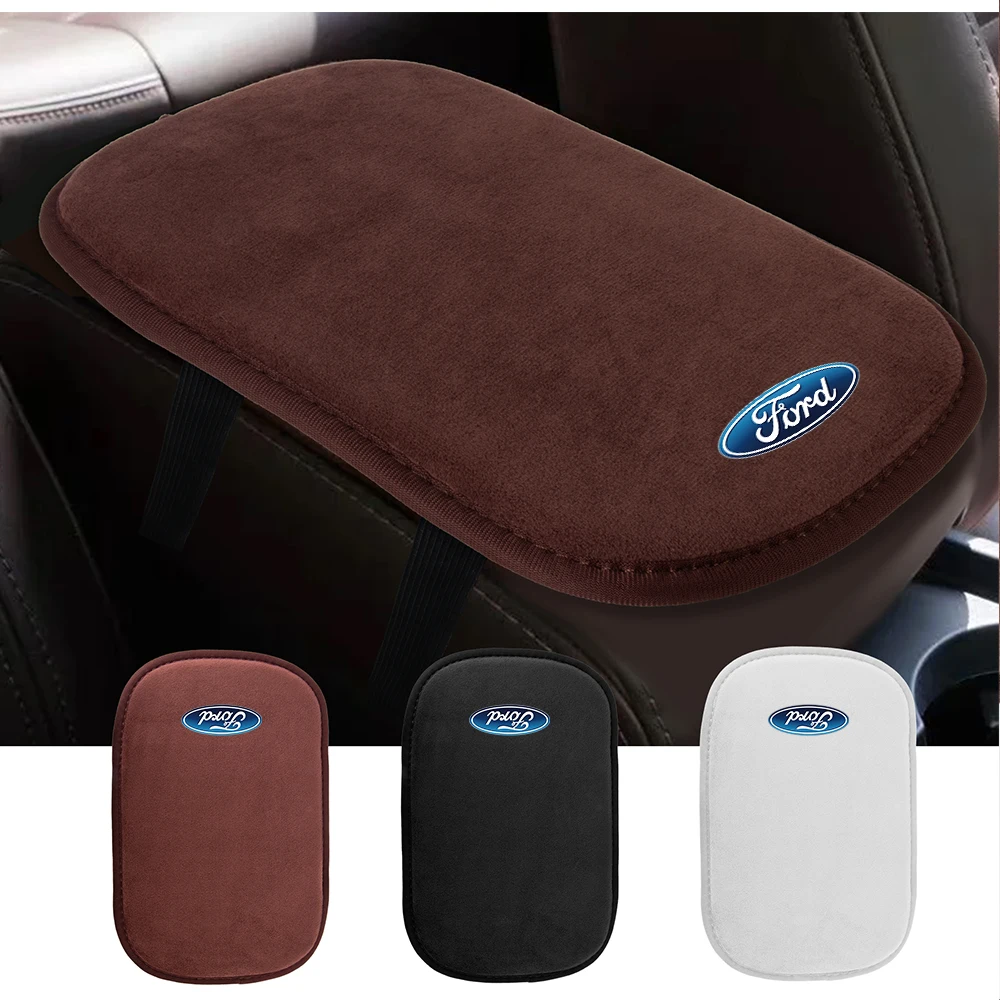 1pc Car Armrest Storage Box Cover Auto Armrest Leather Cushion waterproof For Focus 3 Mustang Fiesta Mondeo Fusion MK6 MK7