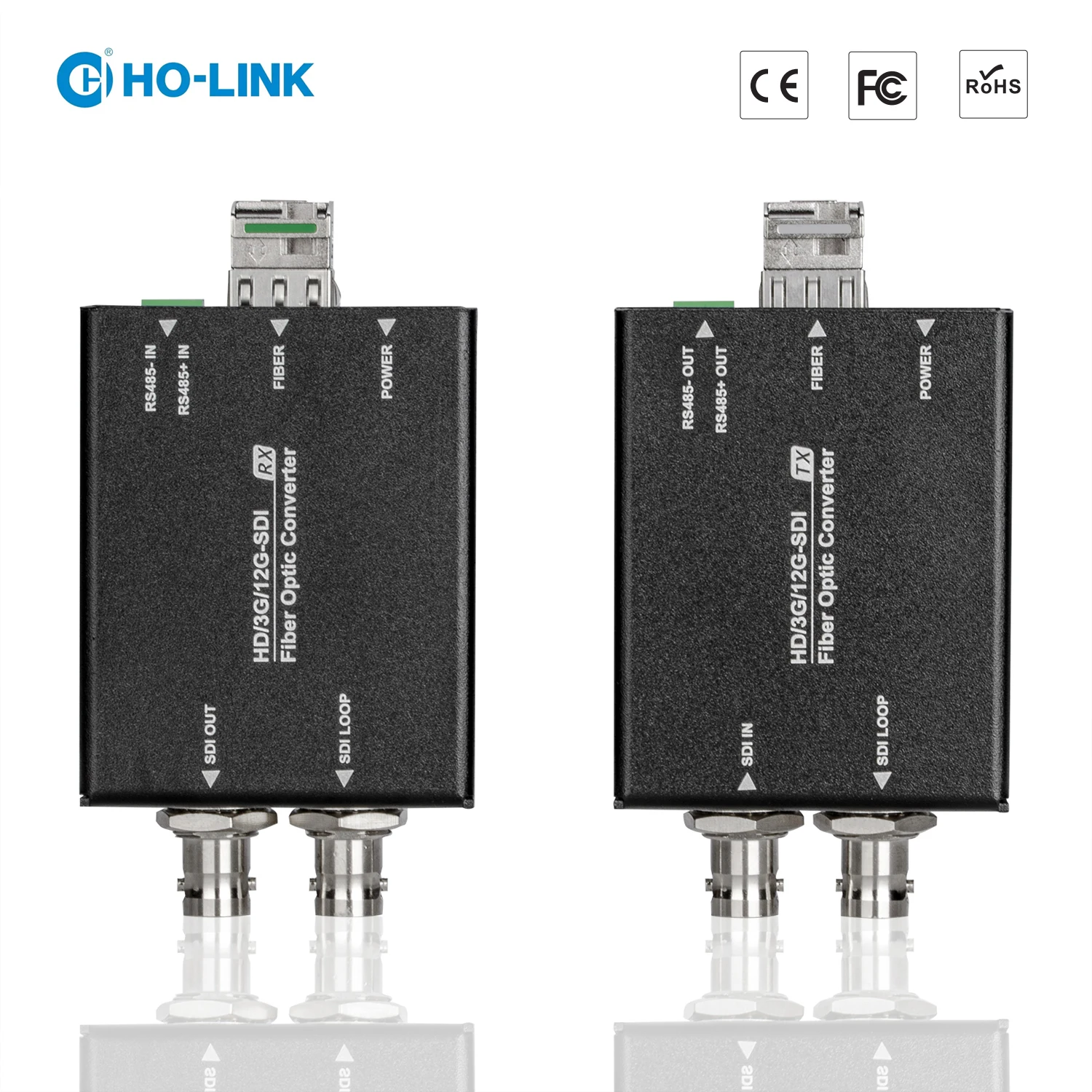 

12G-SDI Fiber Optic Extender Scaling Converter SFP/LC Fiber Receiver/Transmitter