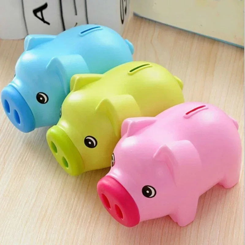 Cartoon Piggy Bank Change Plastic Stationary Savings Toy Cash Safe Cartoon Transparent Piggy Bank Childrens Birthday Gift