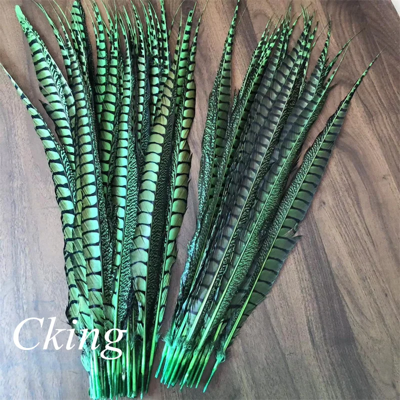 20PCS 70-75CM Deep Green Dyed Pheasant Side Tails Feather Plumes Decoration Wedding Accessories Carnival Decoration for Clothes