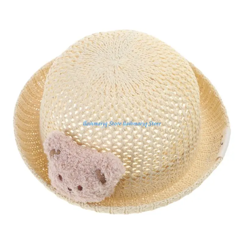 

573B Toddler Baby Sun Hat Straw Sun Hats Beach Summer Accessory for Boys Girls