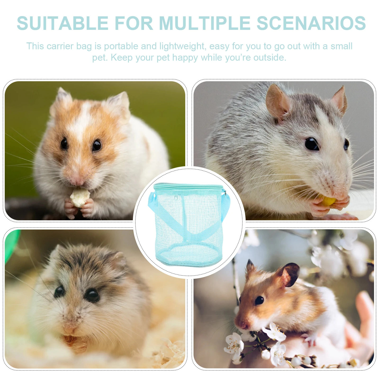 

Pet Outing Bag Guinea Pig Fleece Foldable Travel Rat Accessories Portable Hamster Carrier Lightweight Compact Reusable Small