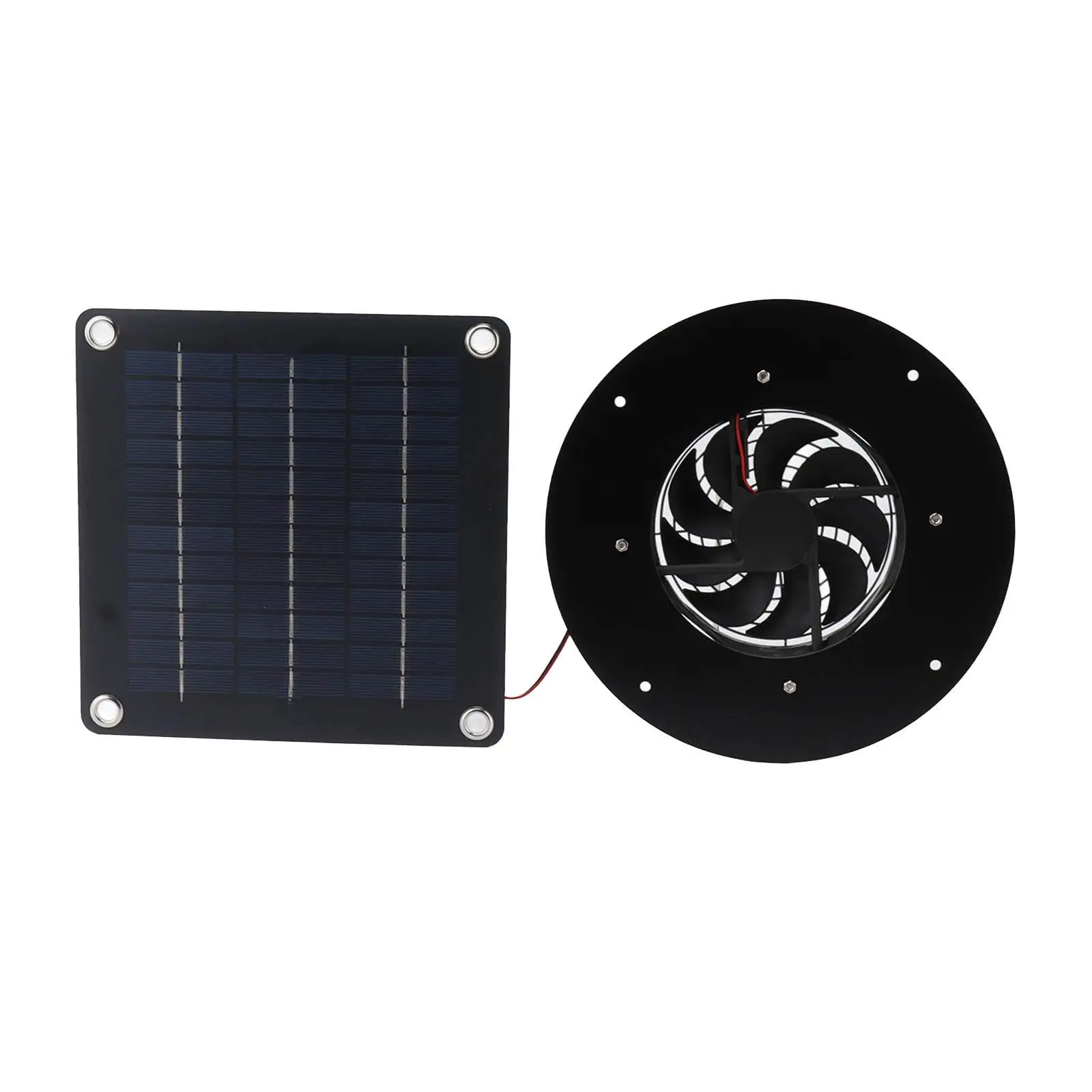 Solar Panel Fan Round 12V Waterproof Solar Powered Ventilation Fan Exhaust Fan for Camping Small Chicken Coop Dog House Shed Car