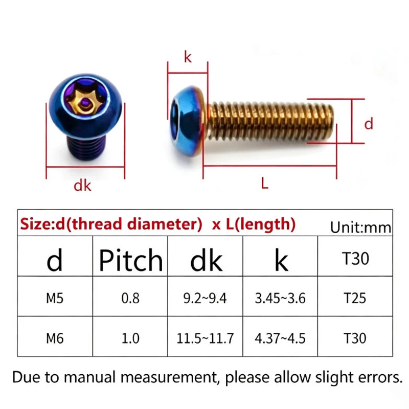 Burnt Blue Inner Torx Anti-Theft Screws M5 M6 304 Stainless Steel Anti-Theft and Anti-Tampering Security Screws Length: 8mm-40mm