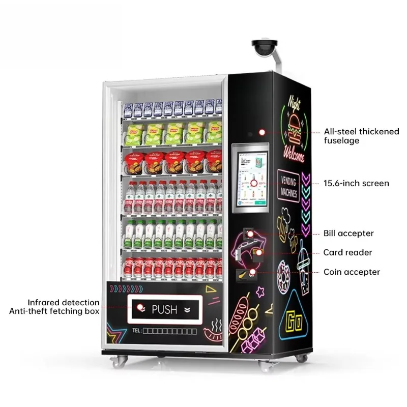 Automatic Intelligent Vending Machine Large Capacity Snack Drink Combo Dispenser Commercial Retail Equipment