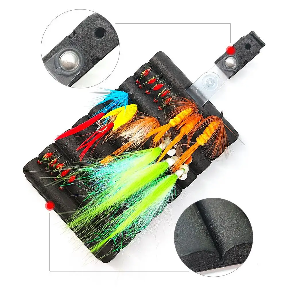 EVA Rippled Foam Fly Patch with Clip Fly Fishing Hook Storage for Outdoor Vest Bag Tackle Solutions view 3