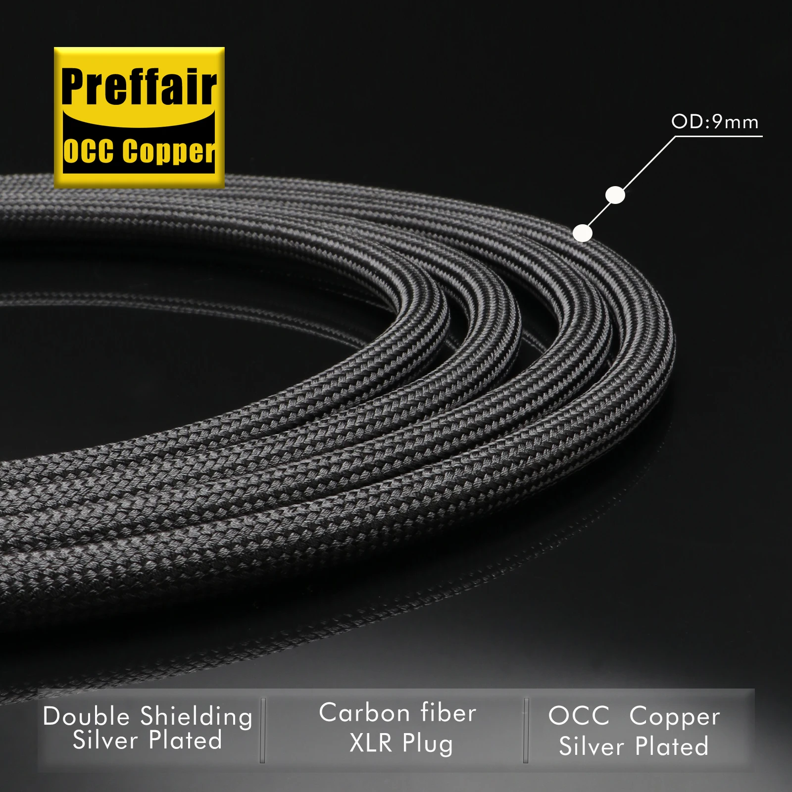 Pair OCC Silver Plated XLR Cable 3pin XLR Balanced Carbon Fiber Plug for Amplifier CD DVD Player Speaker Interconnect Audio Cabl