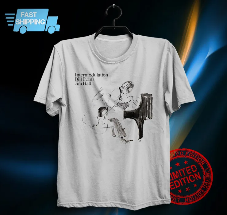 Retro anni '60 intermodulazione Bill Evans, jazz guitarist Jim Hall T shirt Town Hall