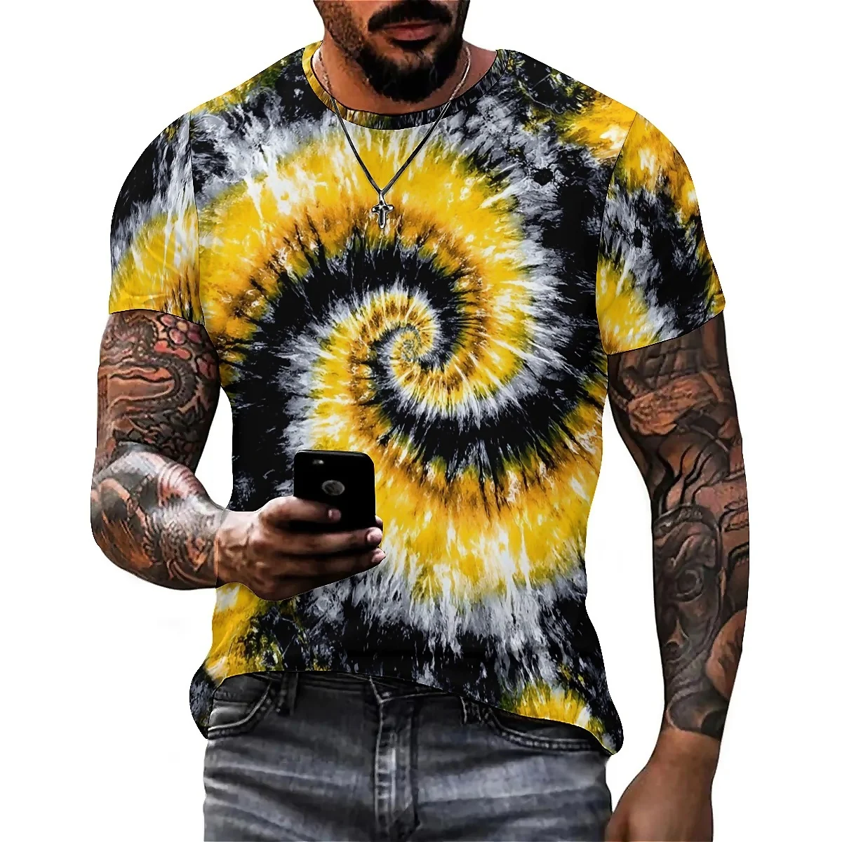 

Dynamic Print Men's 3D Printed Short Sleeve T-Shirt - Party Style