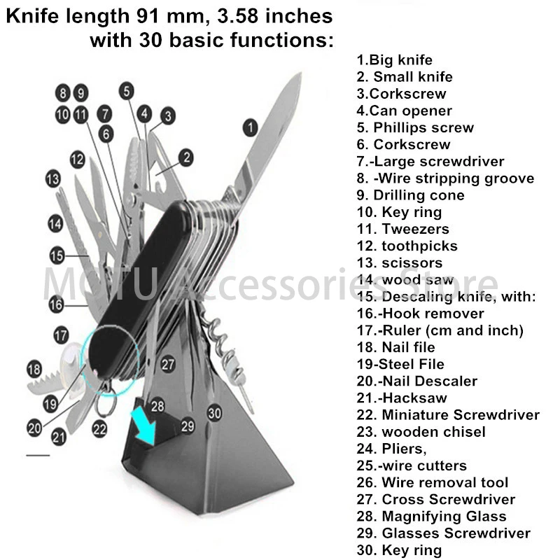 Cuchillo plegable Edc para exteriores, navaja de bolsillo, multiherramienta de acero inoxidable de 91mm para caza